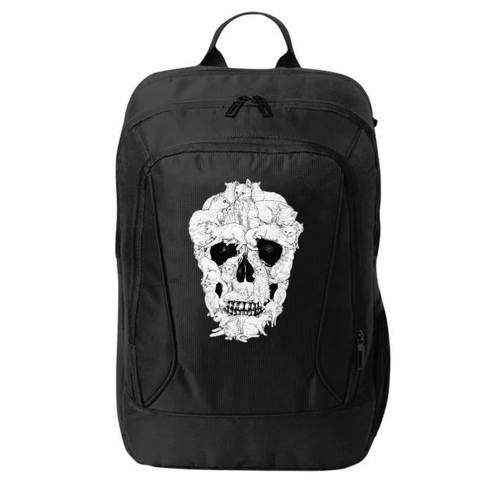 Best Cat Skull Halloween Skeleton Cat Lover City Backpack