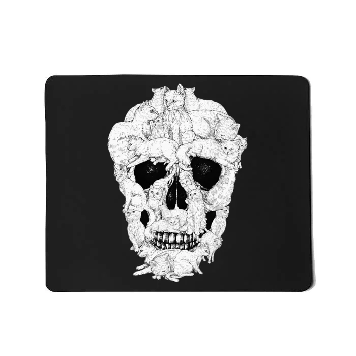 Best Cat Skull Halloween Skeleton Cat Lover Mousepad