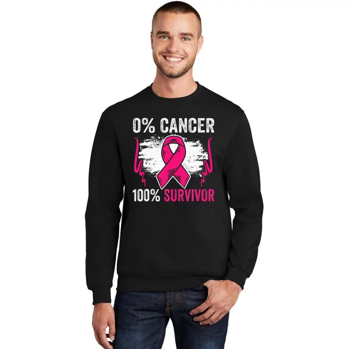 Breast Cancer Survivor Pink Awareness Percentage Celebration Tall Sweatshirt