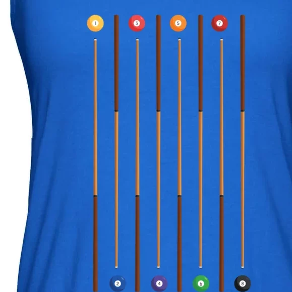 Biliard Cue Stick And 8 Pool Balls Awesome Game Gift Cool Gift Ladies Essential Flowy Tank