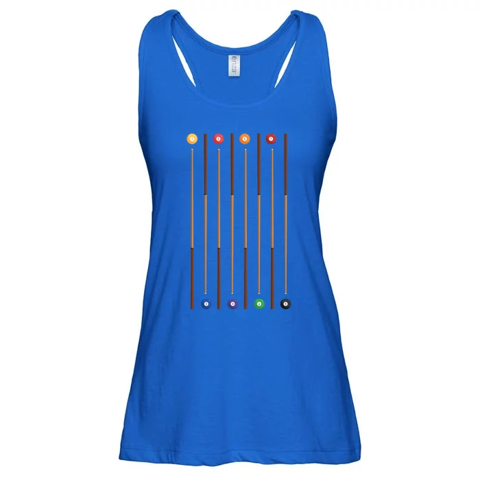 Biliard Cue Stick And 8 Pool Balls Awesome Game Gift Cool Gift Ladies Essential Flowy Tank