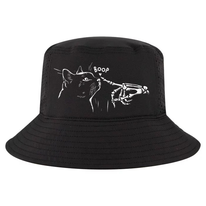 Black Cat Skeleton Hand Boop Halloween Pet Cool Comfort Performance Bucket Hat