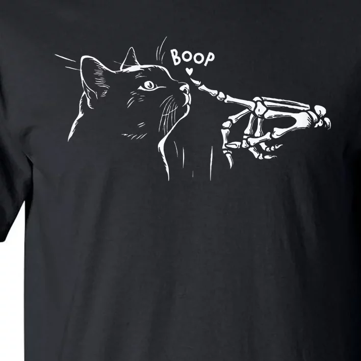 Black Cat Skeleton Hand Boop Halloween Pet Tall T-Shirt