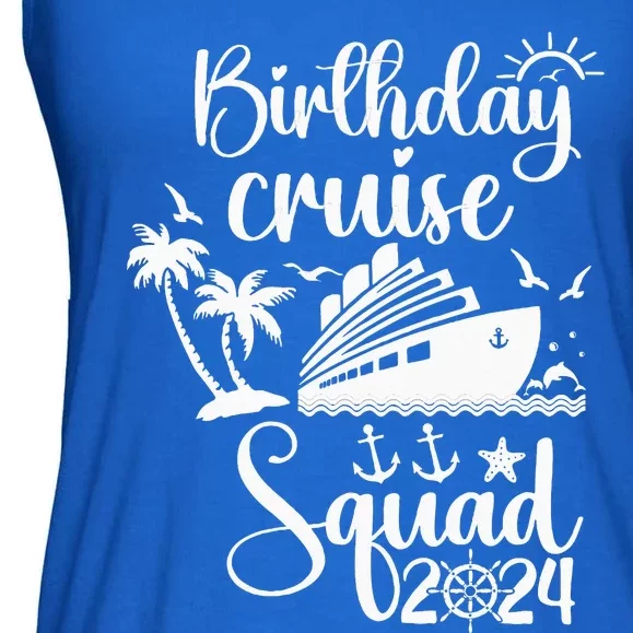 Birthday Cruise Squad 2024 Trip Holiday Family Matching Ladies Essential Flowy Tank