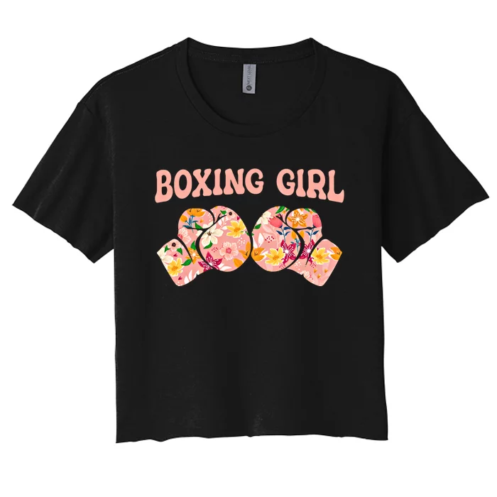 Boxing Combat Sports Sparring Gloves Boxer Boxing Gift Women's Crop Top Tee