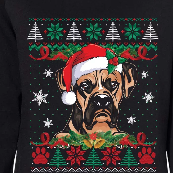 Boxer Christmas Santa Ugly Sweater Boxer Dog Lover Xmas Pjs Funny Gift Womens California Wash Sweatshirt