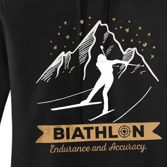 Biathlon CrossCountry Skiing Biathlete Shooting Women's Pullover Hoodie