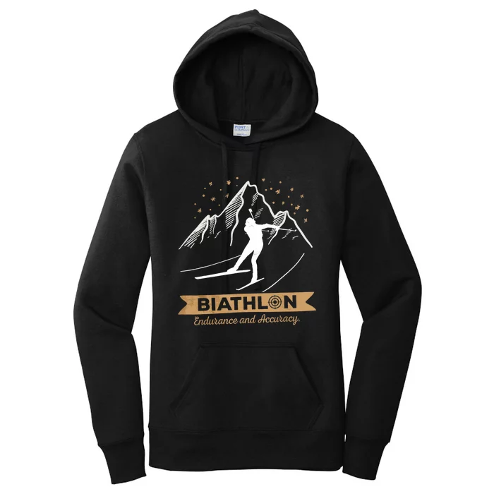 Biathlon CrossCountry Skiing Biathlete Shooting Women's Pullover Hoodie