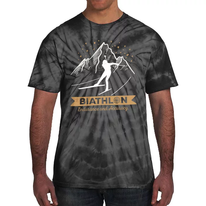 Biathlon CrossCountry Skiing Biathlete Shooting Tie-Dye T-Shirt