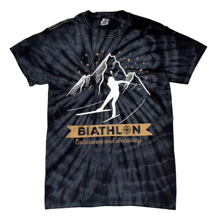 Biathlon CrossCountry Skiing Biathlete Shooting Tie-Dye T-Shirt