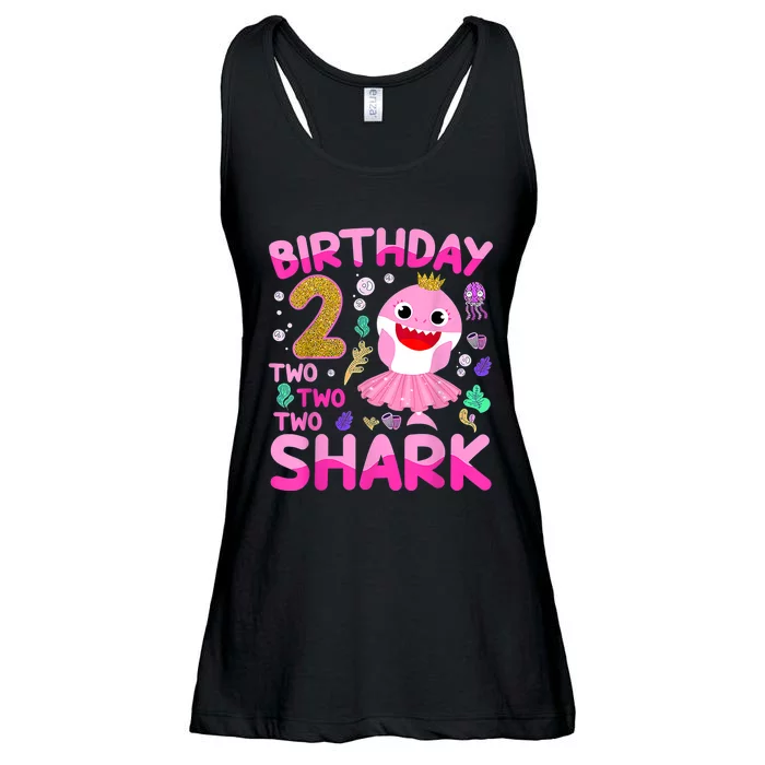 Baby Cute Shark 2nd Birthday Boy Girl 2 Year Old Gifts Ladies Essential Flowy Tank