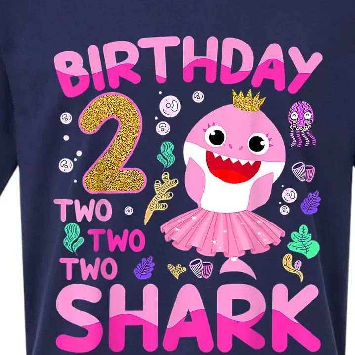 Baby Cute Shark 2nd Birthday Boy Girl 2 Year Old Gifts Sueded Cloud Jersey T-Shirt