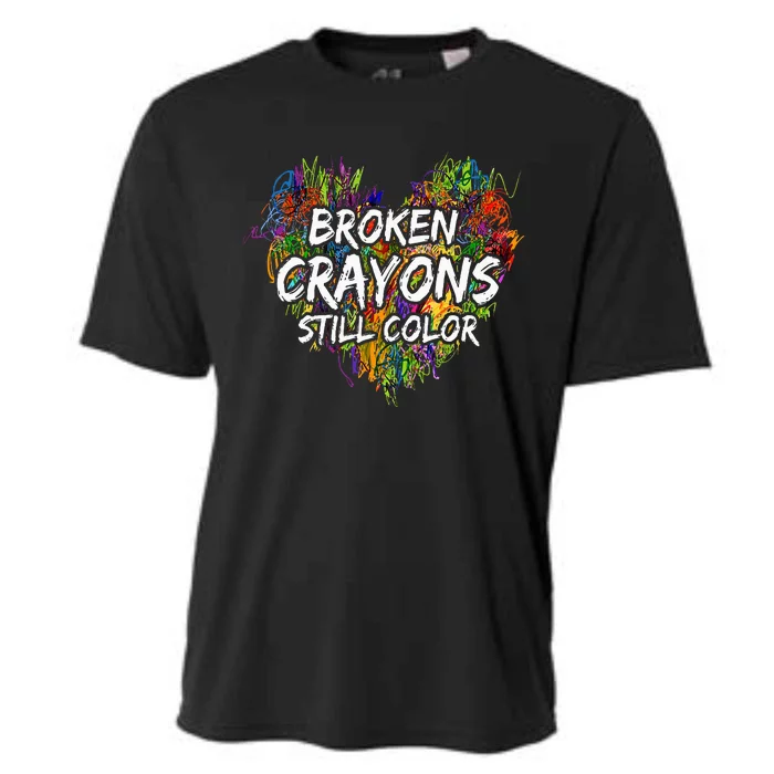 Broken Crayons Still Color Mental Health Awareness Supporter Cooling Performance Crew T-Shirt