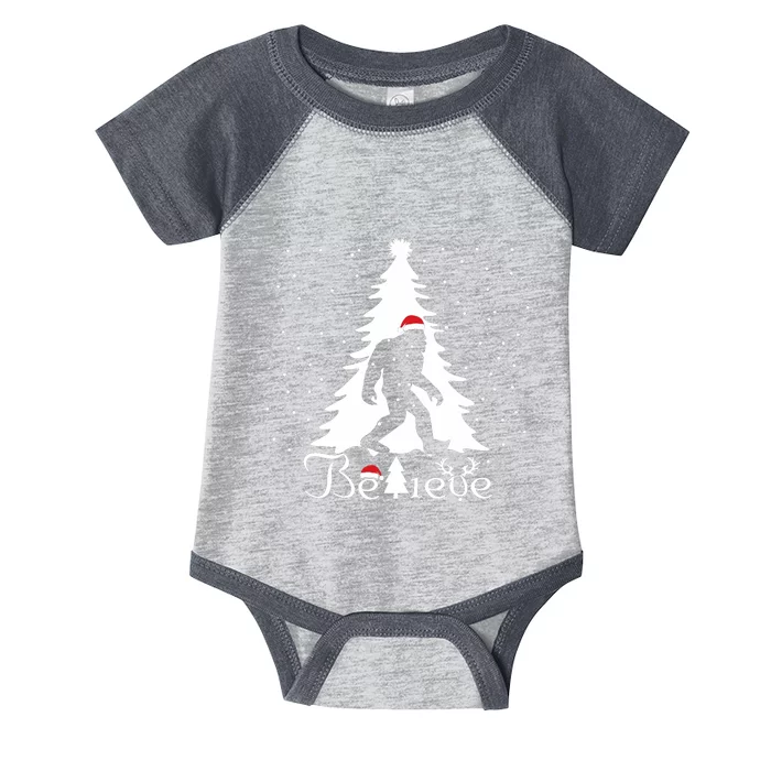 Believe Christmas Santa Bigfoot Hat Xmas Pj Costume Infant Baby Jersey Bodysuit