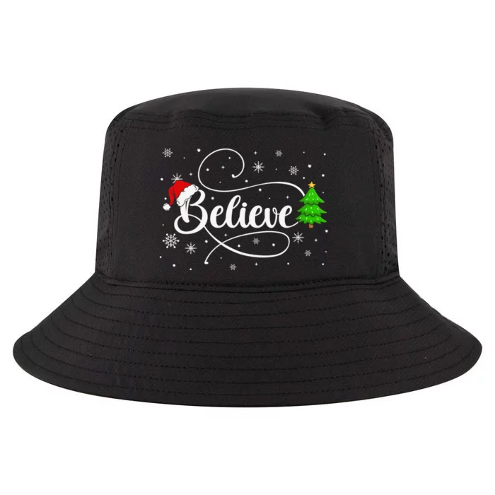 Believe Christmas Santa Holiday Cool Comfort Performance Bucket Hat