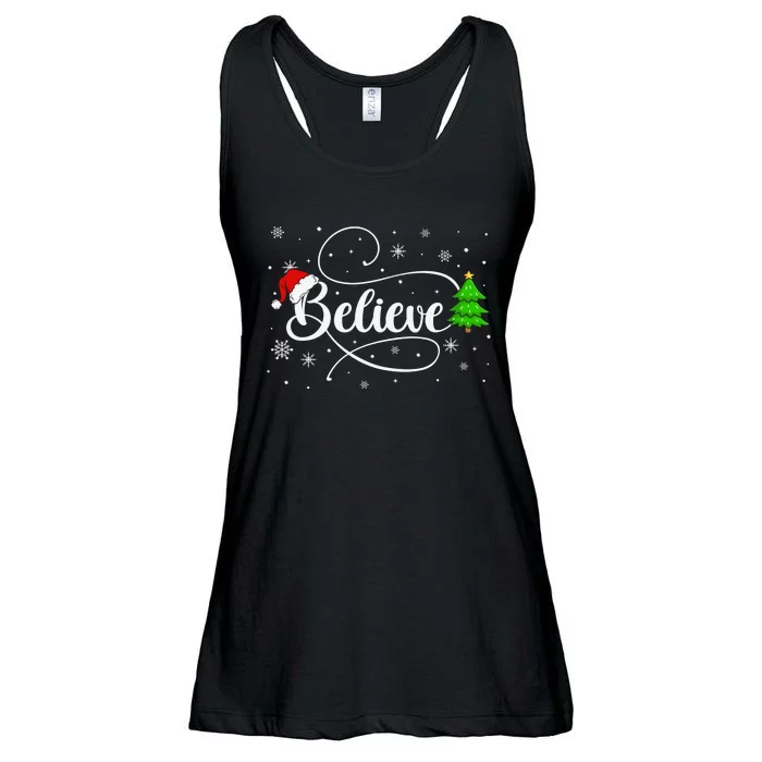 Believe Christmas Santa Holiday Ladies Essential Flowy Tank