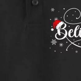 Believe Christmas Santa Holiday Dry Zone Grid Performance Polo