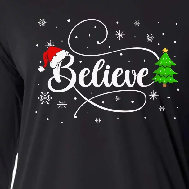 Believe Christmas Santa Holiday Cooling Performance Long Sleeve Crew