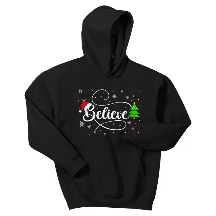 Believe Christmas Santa Holiday Kids Hoodie