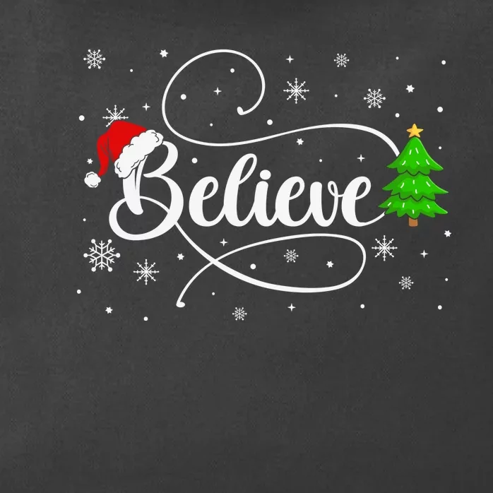 Believe Christmas Santa Holiday Zip Tote Bag