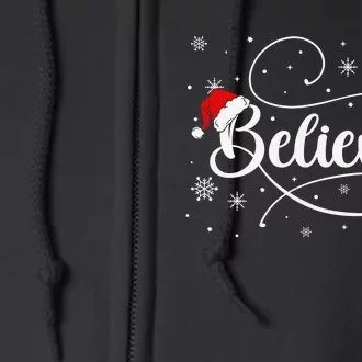 Believe Christmas Santa Holiday Full Zip Hoodie