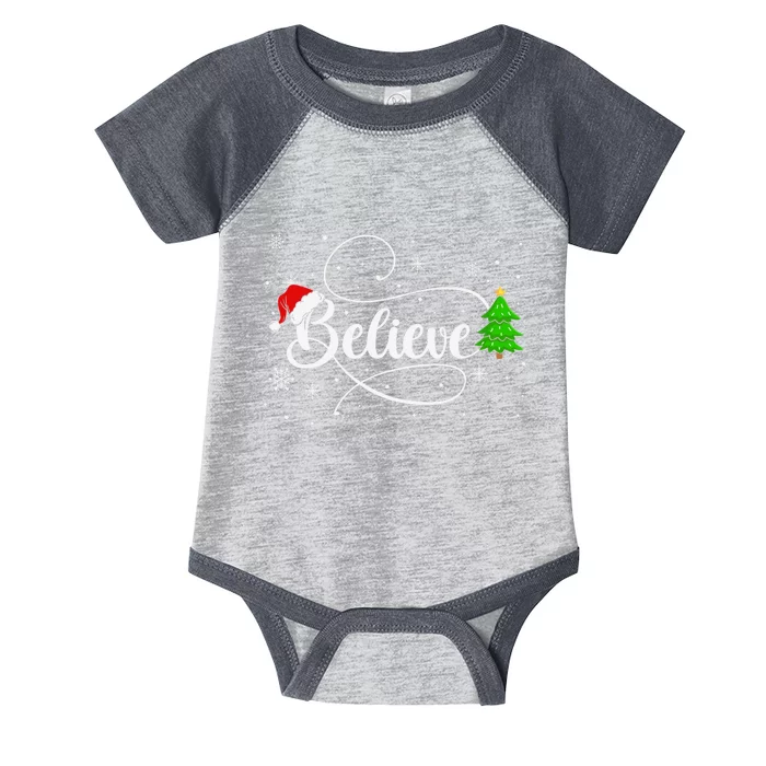 Believe Christmas Santa Holiday Infant Baby Jersey Bodysuit