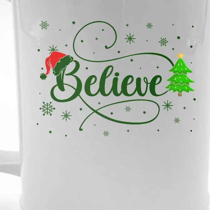 Believe Christmas Santa Holiday Front & Back Beer Stein