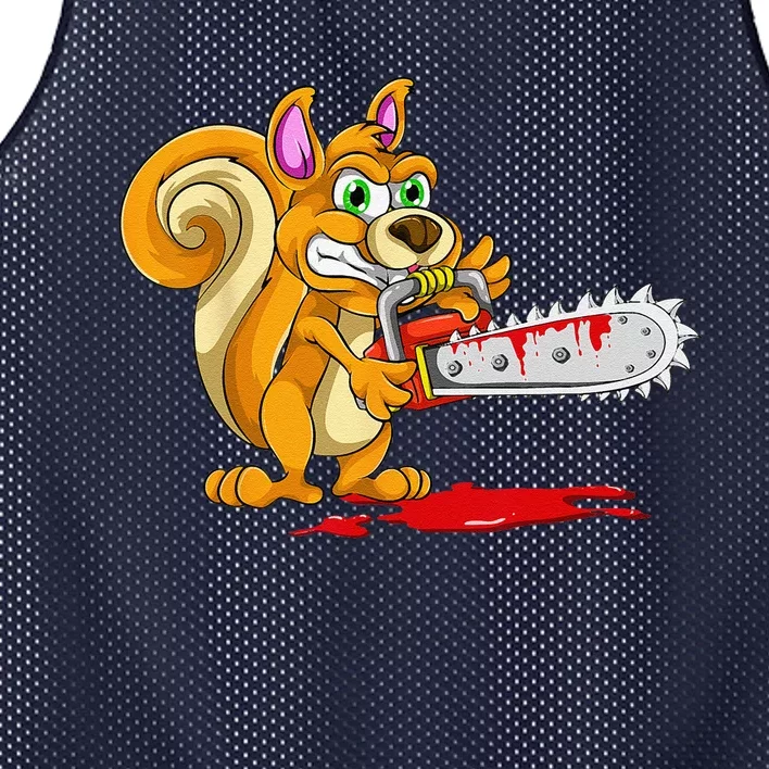 Bloody Chainsaw Spooky Halloween Gift Idea Squirrel Mesh Reversible Basketball Jersey Tank