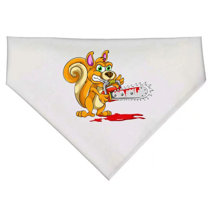 Bloody Chainsaw Spooky Halloween Gift Idea Squirrel USA-Made Doggie Bandana