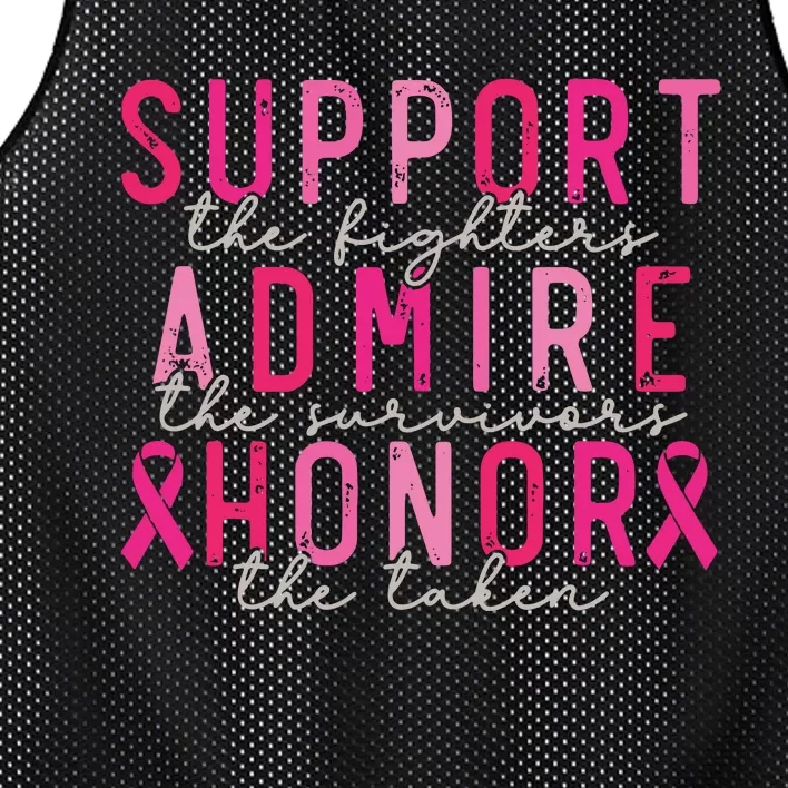 Breast Cancer Support The Fighters Admire The Survivors Mesh Reversible Basketball Jersey Tank