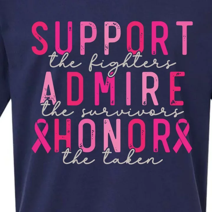 Breast Cancer Support The Fighters Admire The Survivors Sueded Cloud Jersey T-Shirt