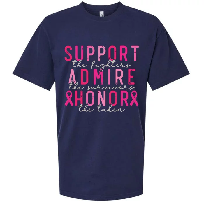 Breast Cancer Support The Fighters Admire The Survivors Sueded Cloud Jersey T-Shirt