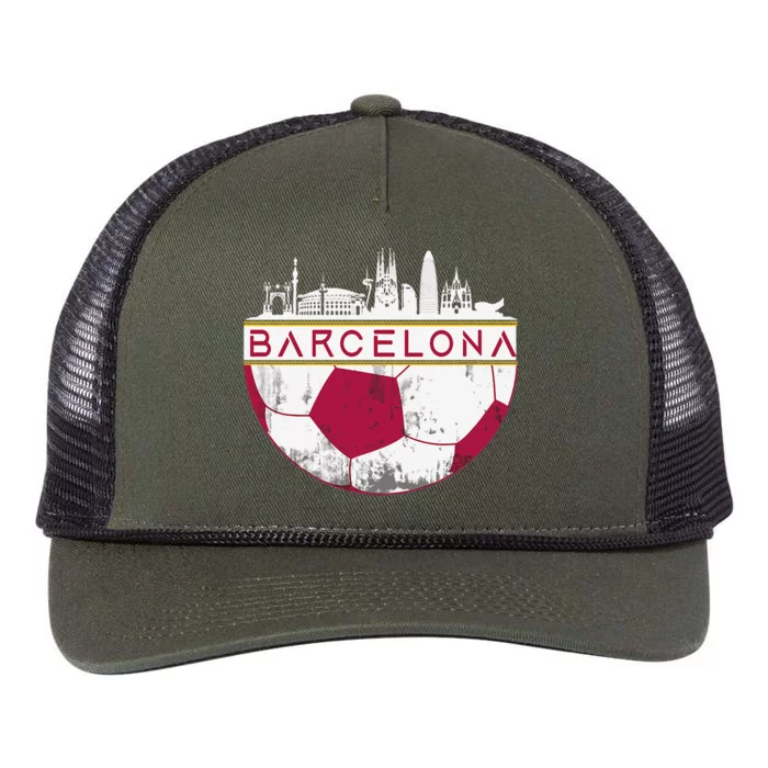 Barcelona City Skyline Soccer Sports Fans Cool Retro Rope Trucker Hat Cap