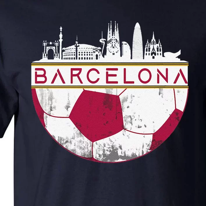 Barcelona City Skyline Soccer Sports Fans Cool Tall T-Shirt