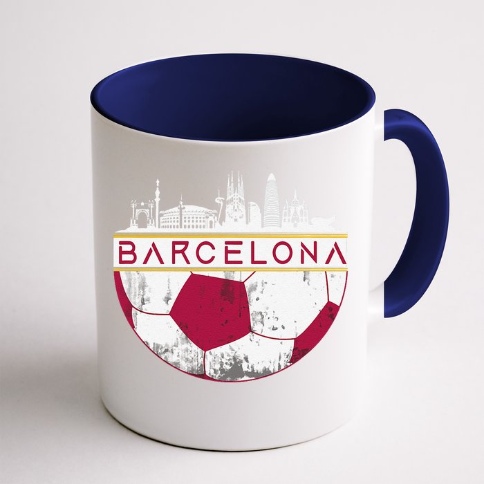 Barcelona City Skyline Soccer Sports Fans Cool Front & Back Coffee Mug