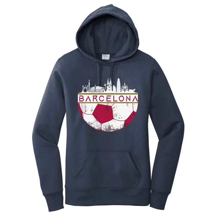 Barcelona City Skyline Soccer Sports Fans Cool Women's Pullover Hoodie