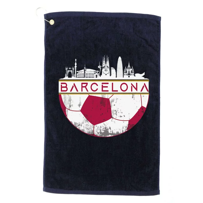 Barcelona City Skyline Soccer Sports Fans Cool Platinum Collection Golf Towel