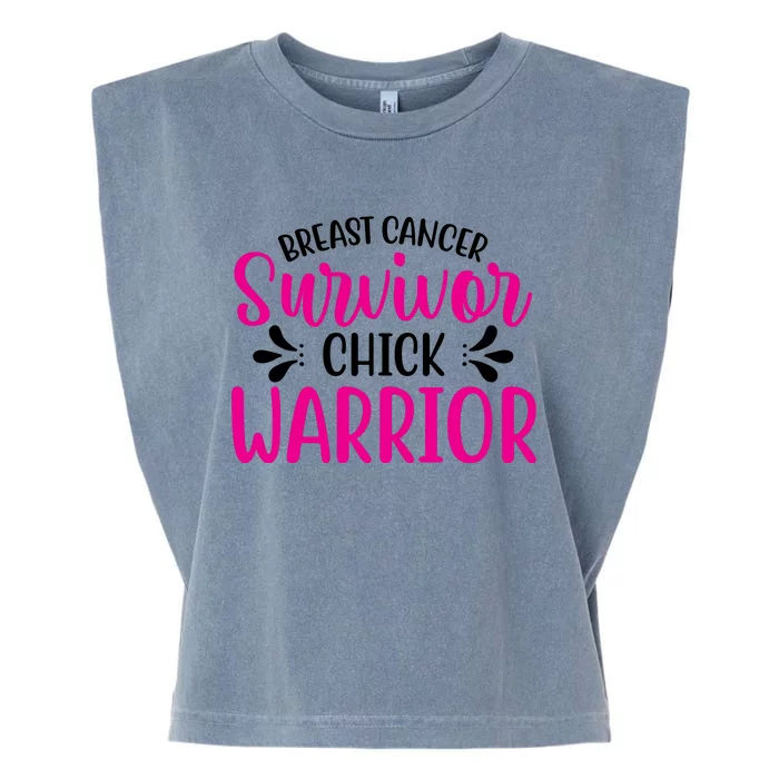 Breast Cancer Survivor Chick Warrior Garment-Dyed Women's Muscle Tee