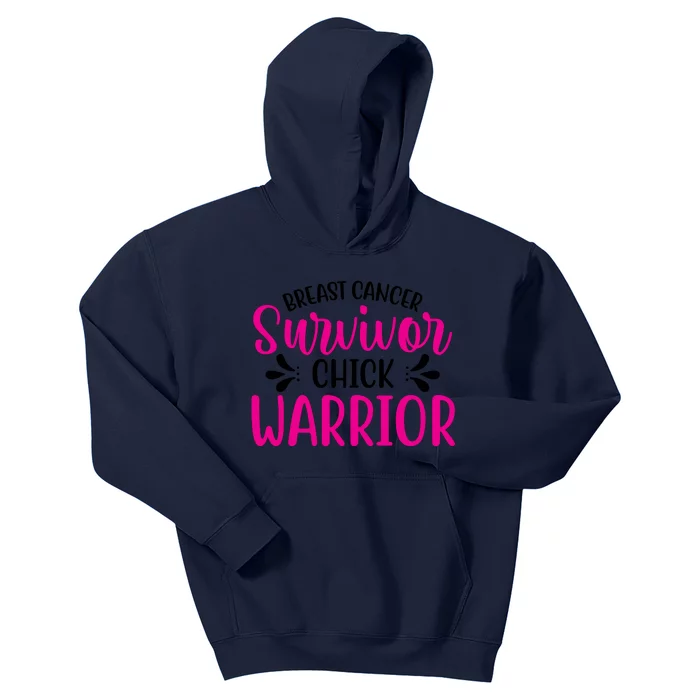 Breast Cancer Survivor Chick Warrior Kids Hoodie