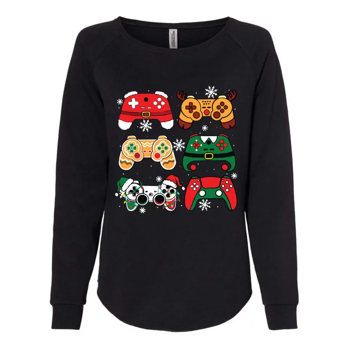 Boy Christmas Santa Gaming Controllers Gamer Xmas Womens California Wash Sweatshirt