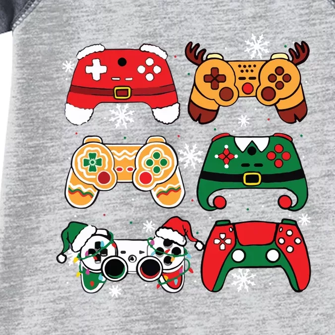 Boy Christmas Santa Gaming Controllers Gamer Xmas Infant Baby Jersey Bodysuit