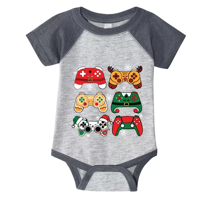 Boy Christmas Santa Gaming Controllers Gamer Xmas Infant Baby Jersey Bodysuit