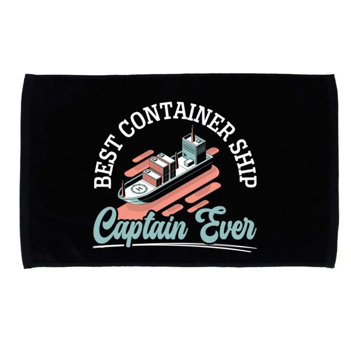 Best Container Ship Captain Ever Maritime Cargo Ship Gift Microfiber Hand Towel