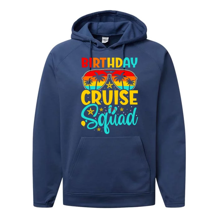 Birthday Cruise Squad Cruising Vacation Funny Crew Performance Fleece Hoodie