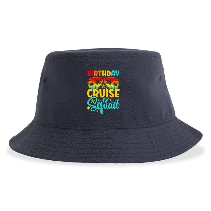 Birthday Cruise Squad Cruising Vacation Funny Crew Sustainable Bucket Hat