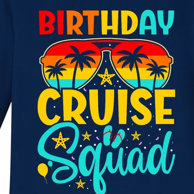 Birthday Cruise Squad Cruising Vacation Funny Crew Baby Long Sleeve Bodysuit