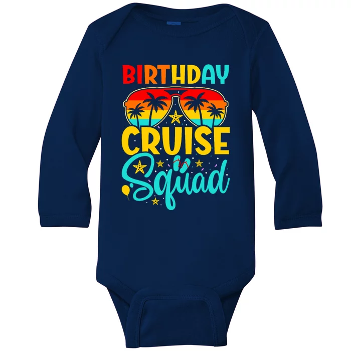 Birthday Cruise Squad Cruising Vacation Funny Crew Baby Long Sleeve Bodysuit