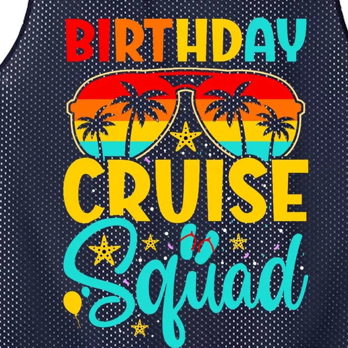 Birthday Cruise Squad Cruising Vacation Funny Crew Mesh Reversible Basketball Jersey Tank