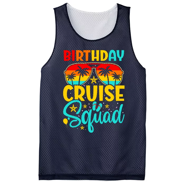 Birthday Cruise Squad Cruising Vacation Funny Crew Mesh Reversible Basketball Jersey Tank