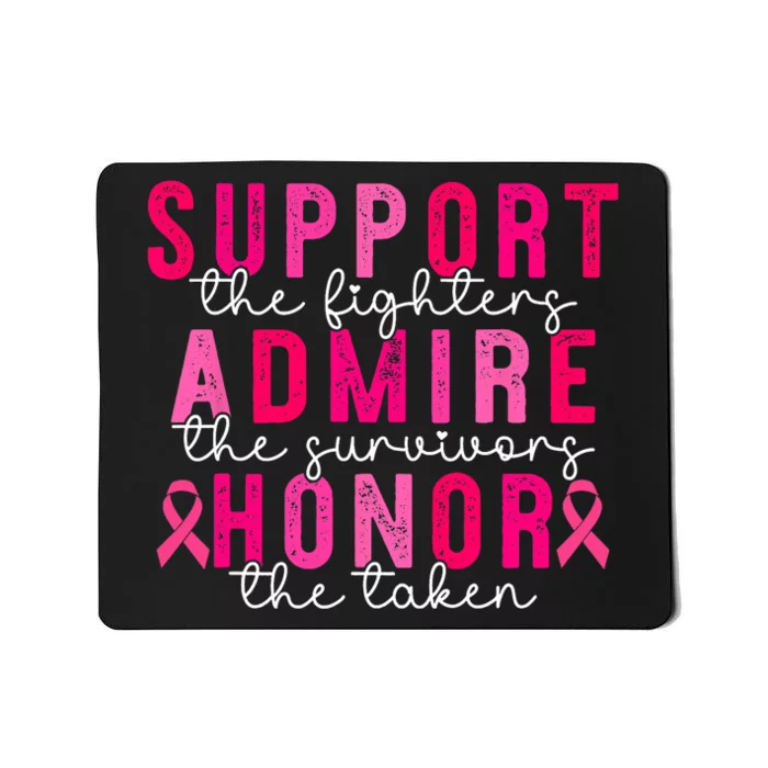 Breast Cancer Support Admire Honor Breast Cancer Awareness Mousepad